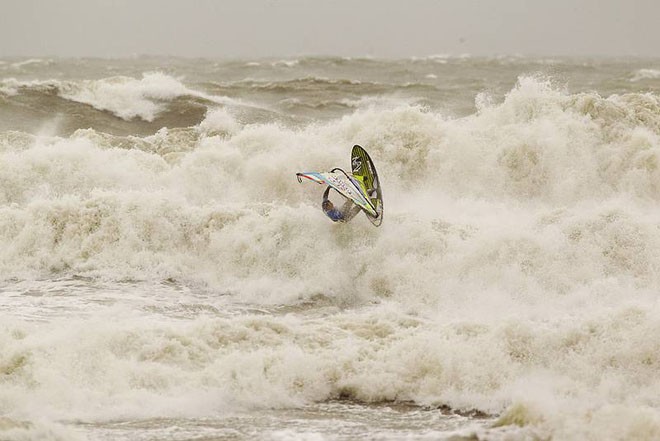 Charging through the white water - PWA KIA Cold Hawaii World Cup 2011 Day 2 &copy; PWA World Tour http://www.pwaworldtour.com